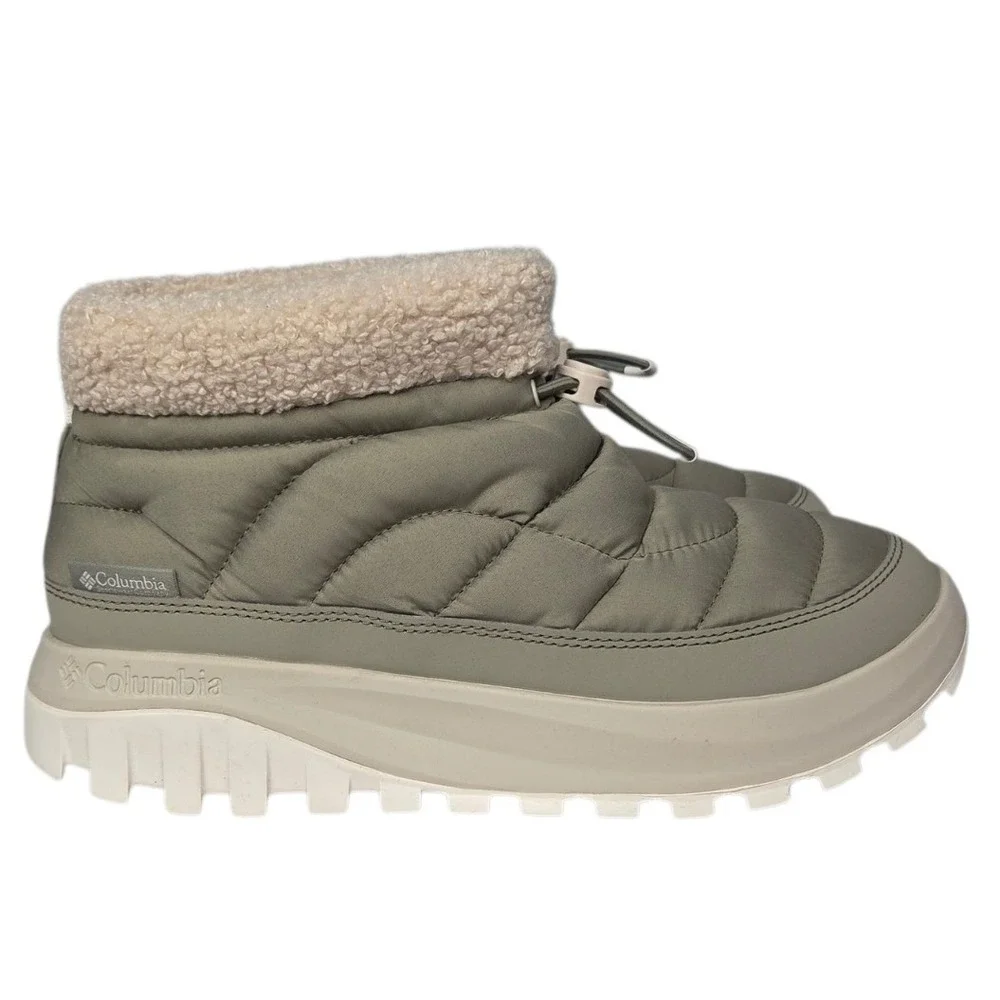 Columbia Snowtrot Shorty Snow Boots Women 8 Green Insulated Omni-Heat Winter NEW